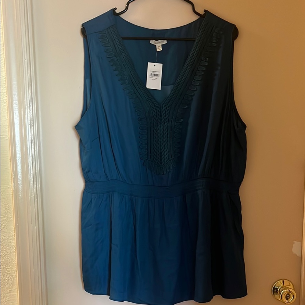 Women's Blue Sleeveless Top